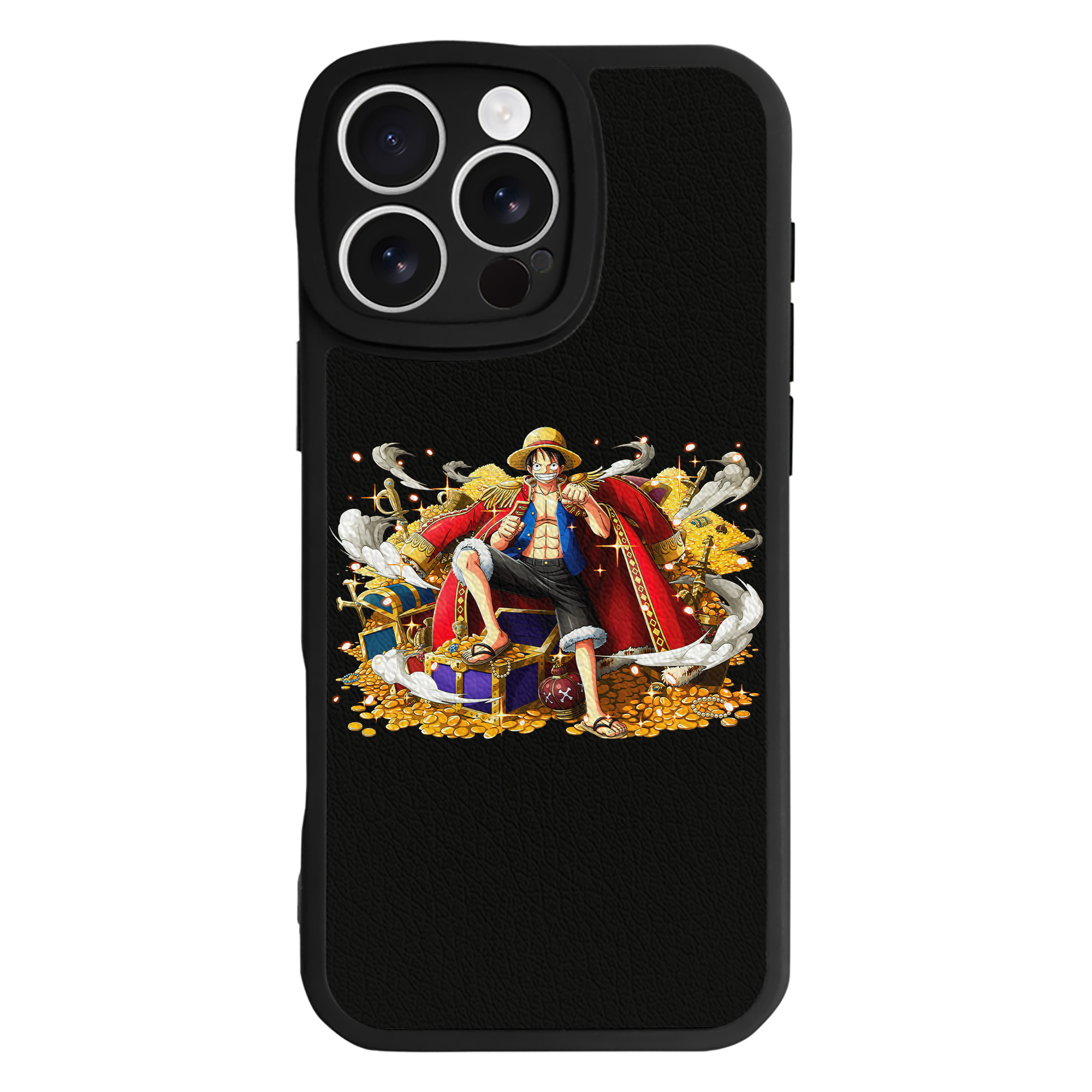 （画像用） ワンピース モンキー・D・ルフィ ONE PIECE Monkey D. Luffy 【iPhone 16シリーズ対応】シリコンスマホケース（レザー調） 材質：シリコン